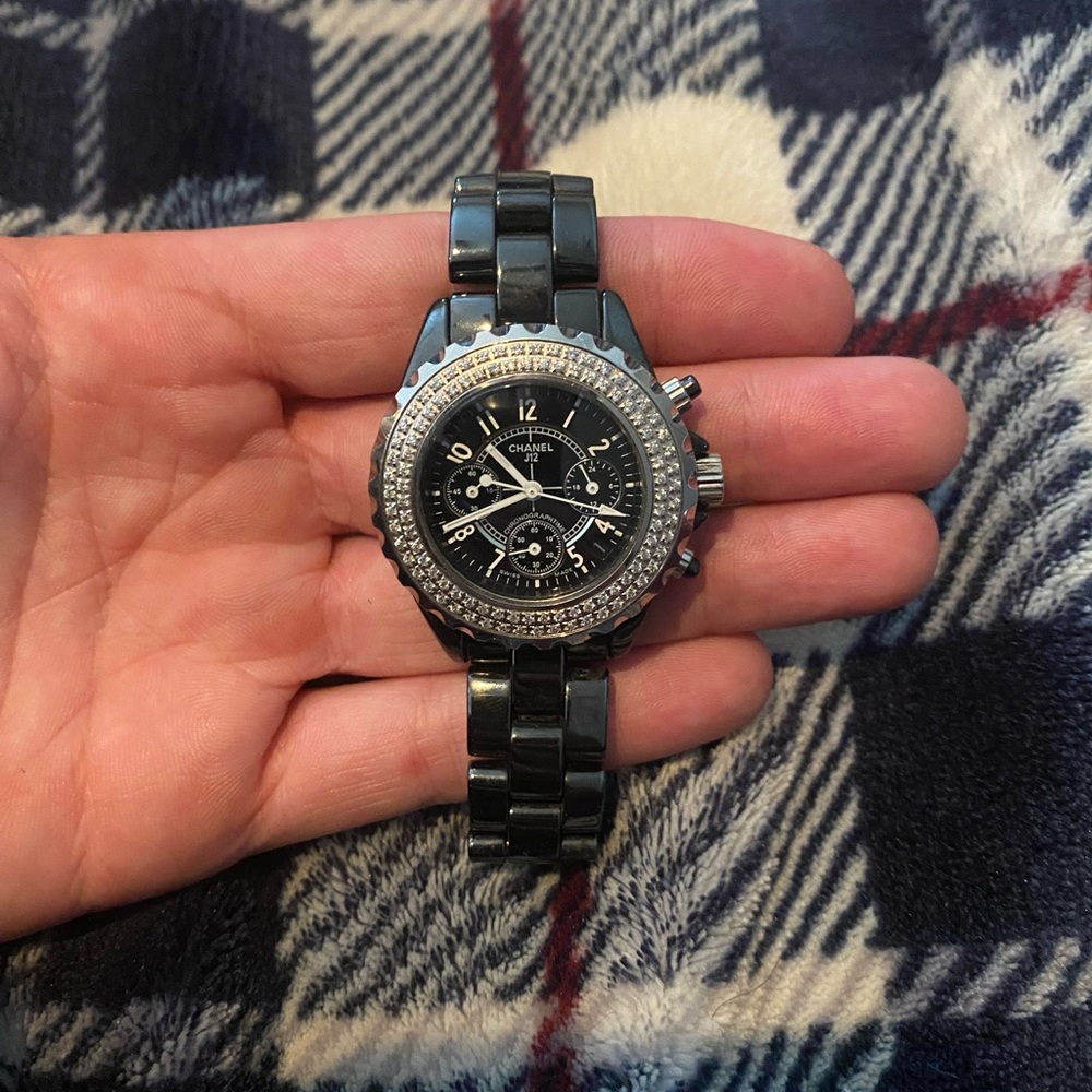 Black ceramic watch J12